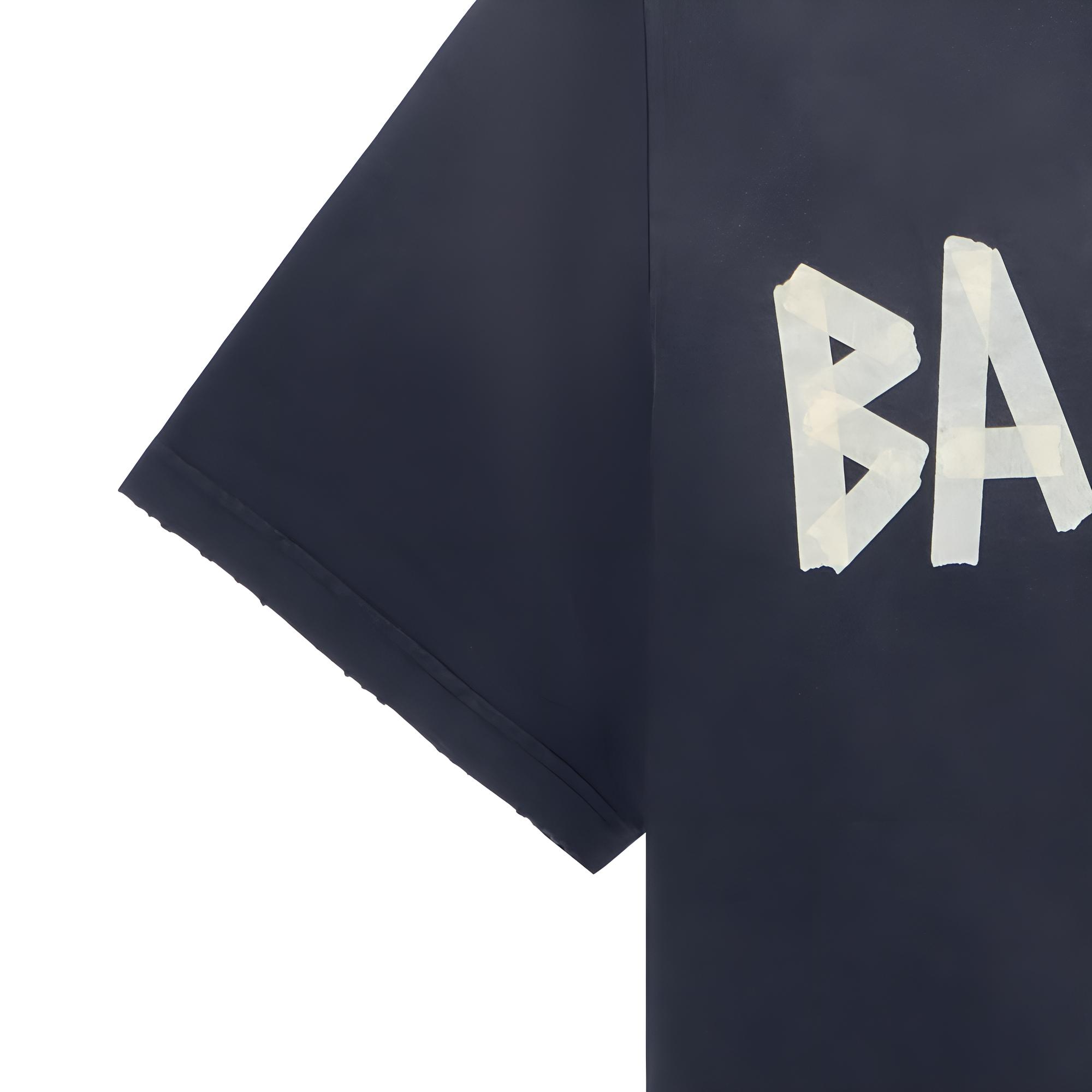 Cheap バレンシアガ SS23 BBモノグラム ロゴプリント クルーネックTシャツ ユニセックス ブラック 739784TOVA91055