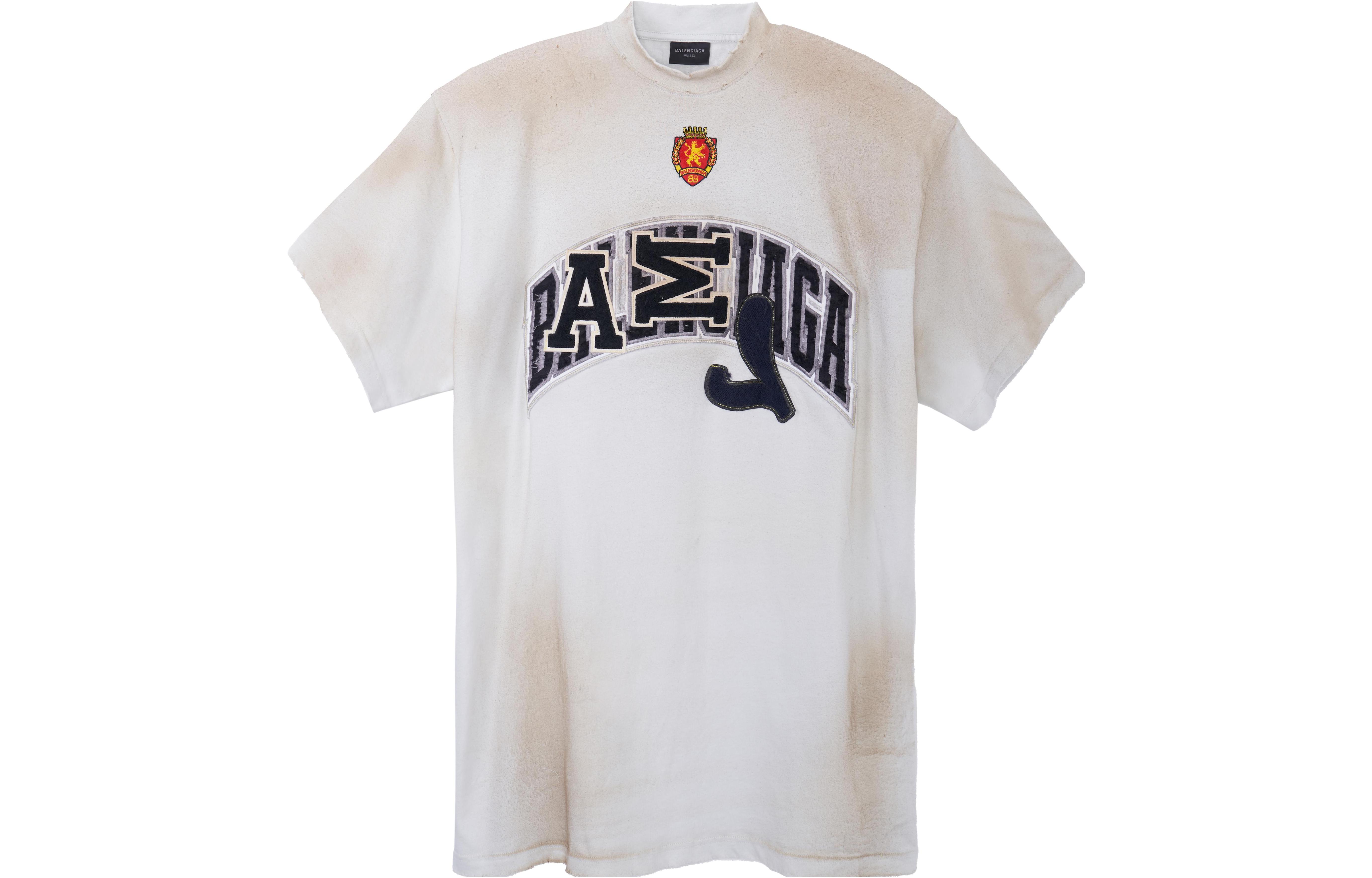 Balenciaga SS23 Beige Oversized Unisex Embroidered Logo T-Shirt. 739028TOVN29012 圖 2