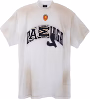 Order Balenciaga SS23 Beige Oversized Unisex Embroidered Logo T-Shirt. 739028TOVN29012