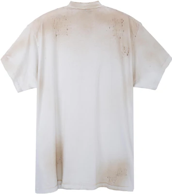 Balenciaga SS23 Beige Oversized Unisex Embroidered Logo T-Shirt. 739028TOVN29012 Lookbook Balenciaga SS23 Beige Oversized Unisex Embroidered Logo T-Shirt. 739028TOVN29012
