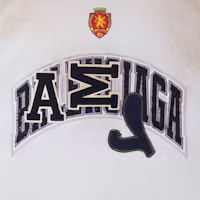 Purchase Balenciaga SS23 Beige Oversized Unisex Embroidered Logo T-Shirt. 739028TOVN29012