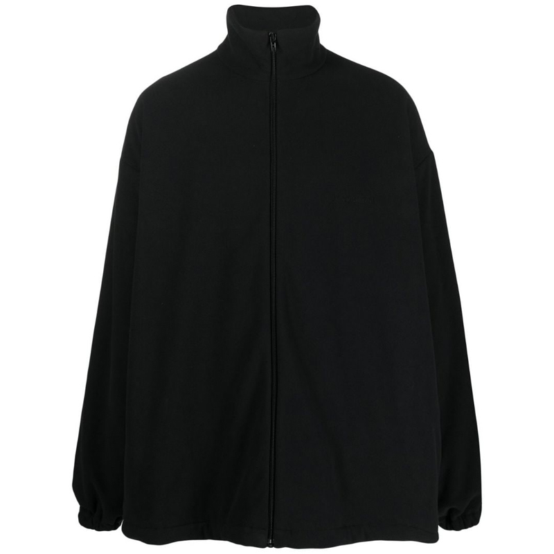 Balenciaga SS23 Black High-Neck Zip-Up Jacket  Loose Fit 735760TNQ231000