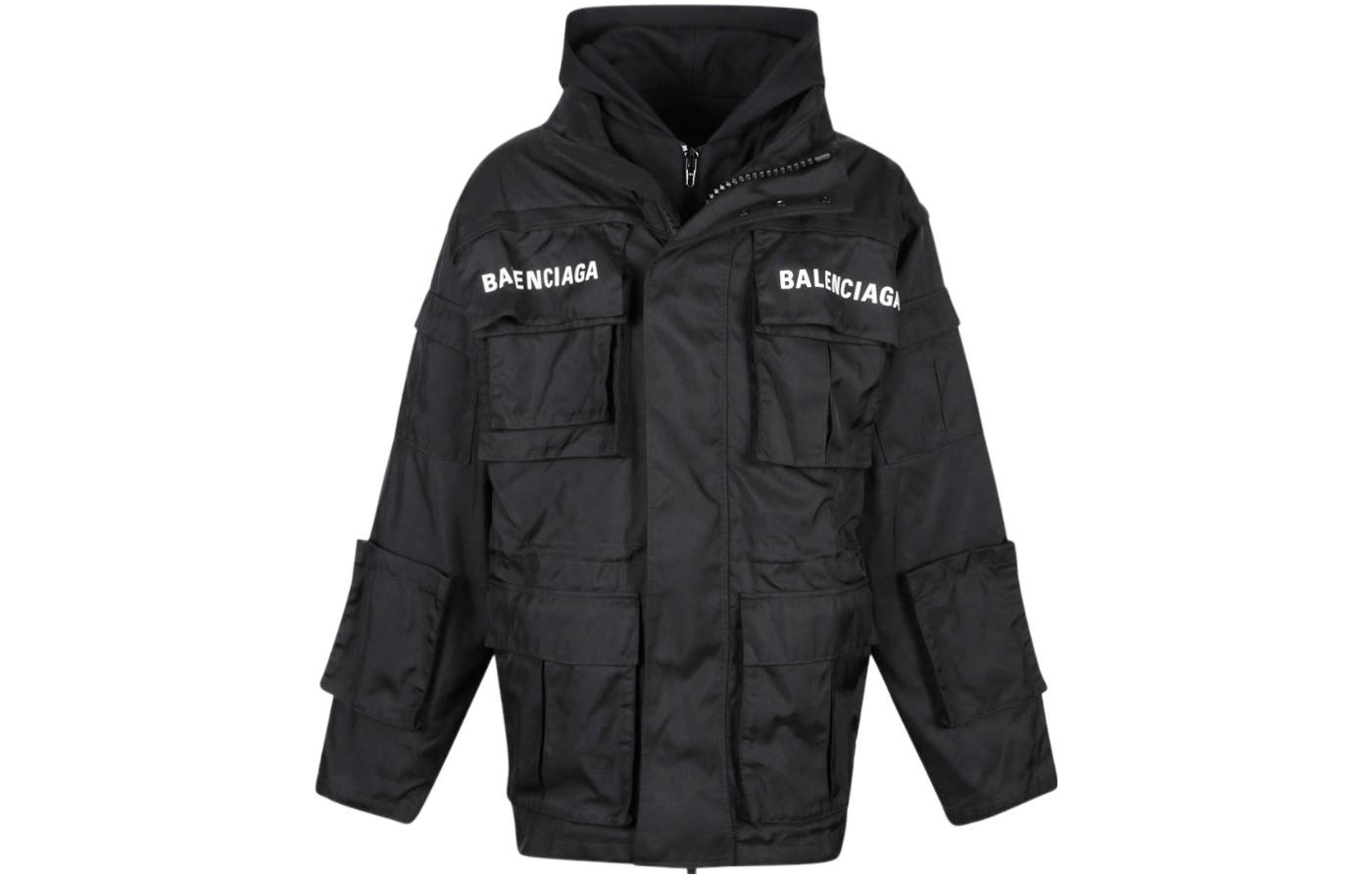 Balenciaga SS23 Black Letter Pocket Long Sleeve Jacket Mens 746450TOO321000