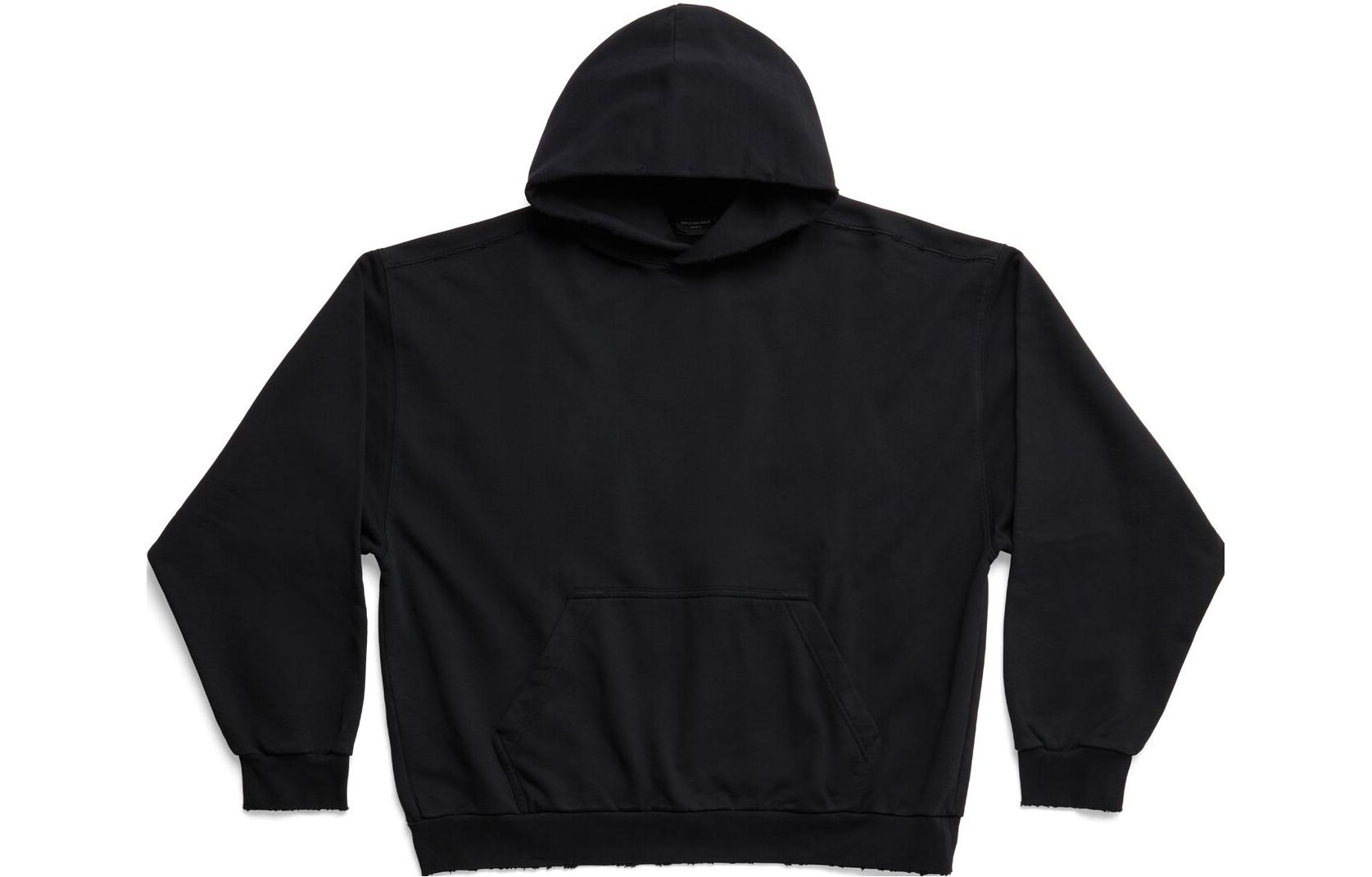 Balenciaga SS23 Black Logo Embroidered Oversized Hoodie Unisex 742603TOVF39034