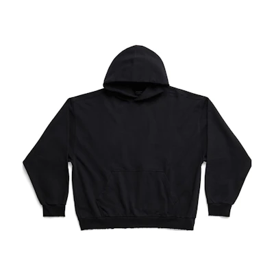 Balenciaga SS23 Black Logo Embroidered Oversized Hoodie Unisex 742603TOVF39034