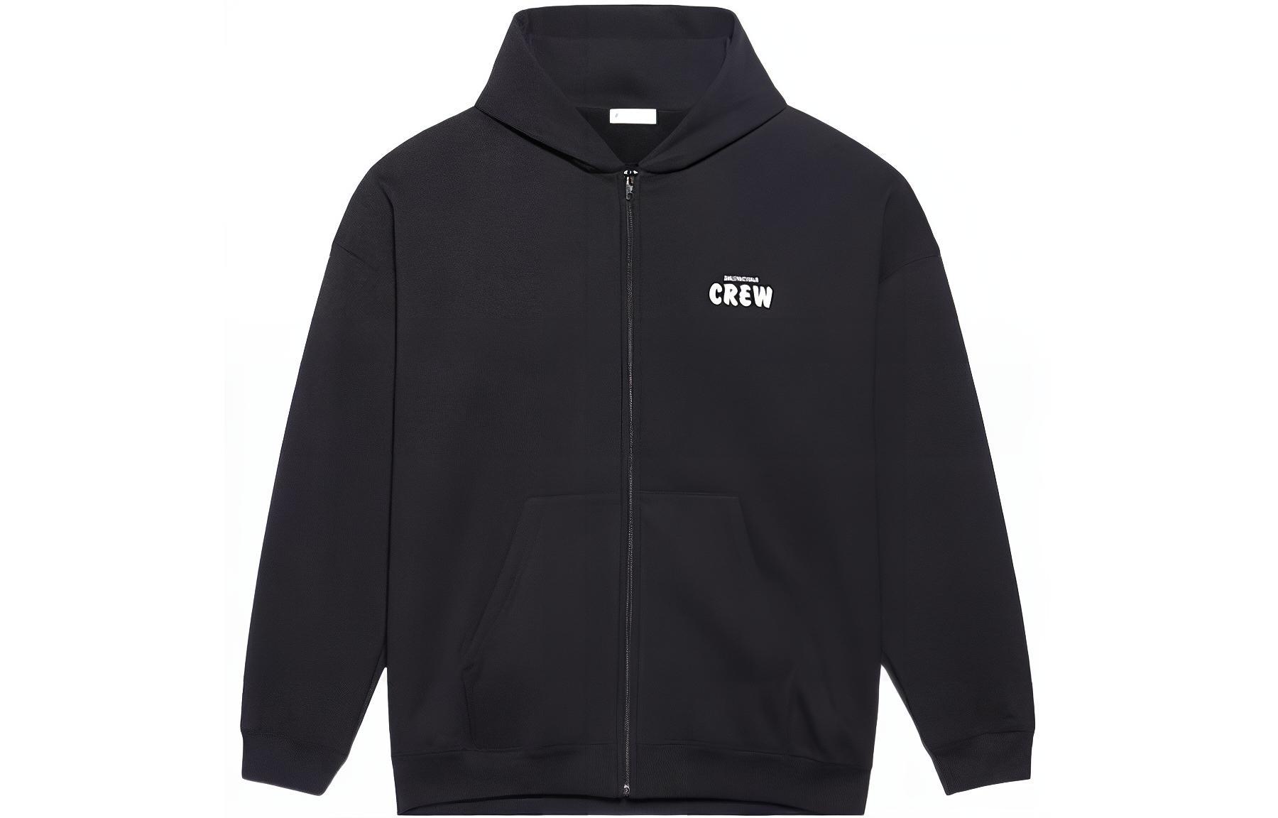 Balenciaga SS23 Black Logo Print Hooded Jacket Loose Fit 620948T1V751070