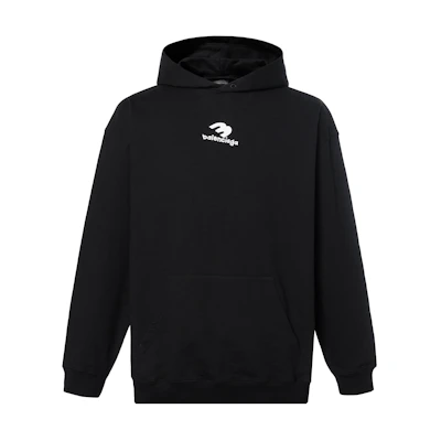 Balenciaga SS23 Black Logo Print Long Sleeve Pullover Sweatshirt Regular Fit 570811TNVH21070