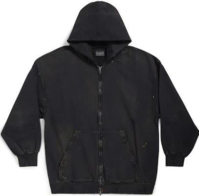 巴黎世家 SS23 男士黑色罗纹袖口连帽外套标准版型。 744454TOVI41055 Order 巴黎世家 SS23 男士黑色罗纹袖口连帽外套标准版型。 744454TOVI41055