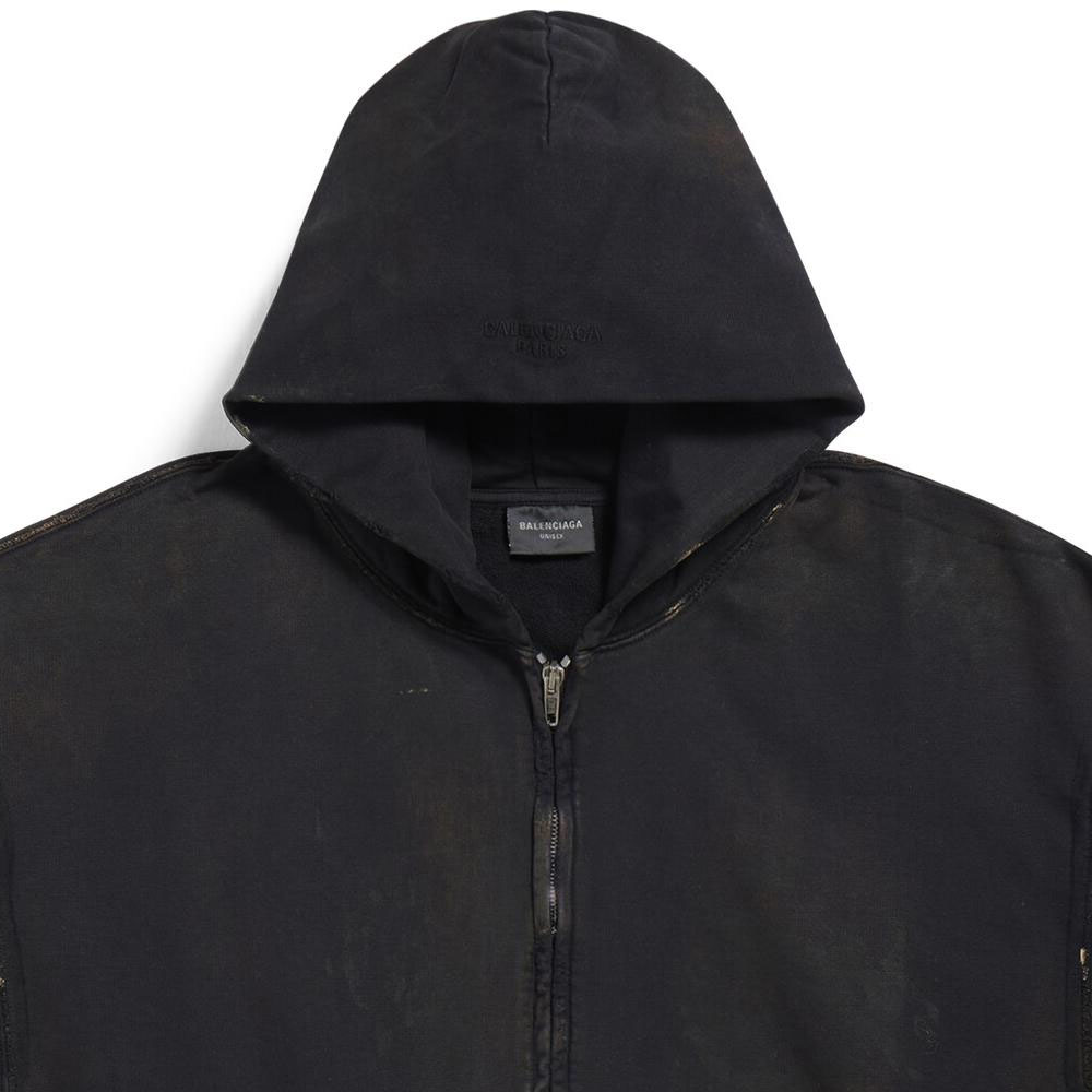 Purchase 巴黎世家 SS23 男士黑色罗纹袖口连帽外套标准版型。 744454TOVI41055