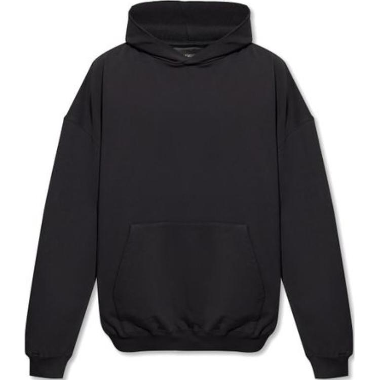Balenciaga SS23 Black Solid Color Pullover Hoodie 620973TNVB11070