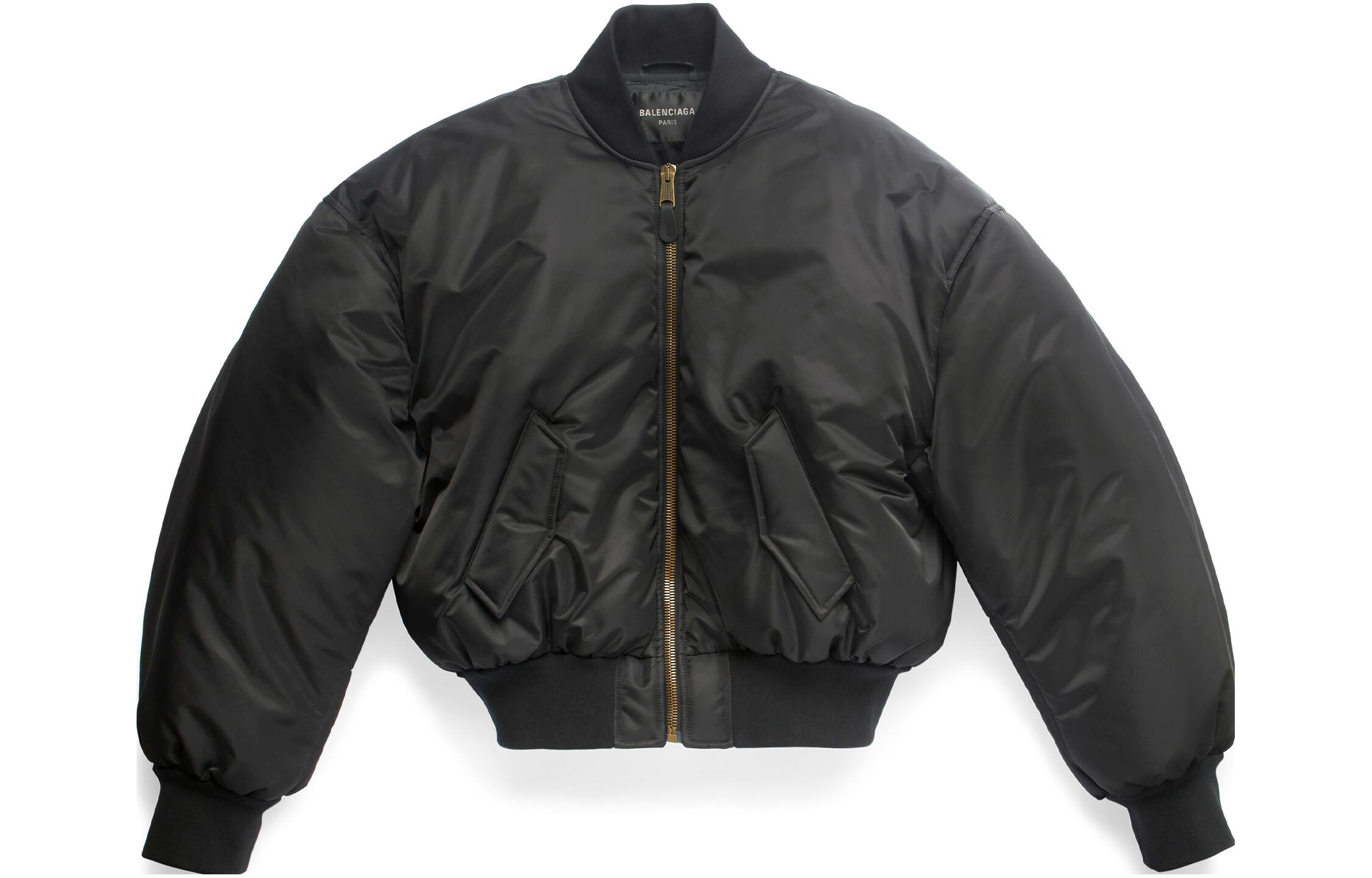 Balenciaga SS23 Black Solid Color Zip-Up Jacket Unisex Loose Fit 746470TLO251000