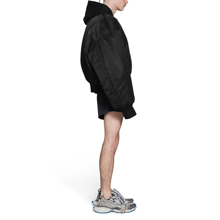 Details for Balenciaga Jaket Zip-Up Hitam SS23 Unisex Potongan Longgar 746470TLO251000
