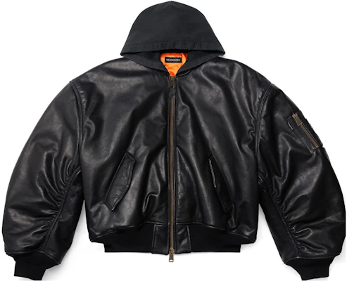 Balenciaga SS23 Black Solid Zip-Up Hoodie Bomber Jacket Unisex Oversized Fit 750953TOS171000 Buy Balenciaga SS23 Black Solid Zip-Up Hoodie Bomber Jacket Unisex Oversized Fit 750953TOS171000