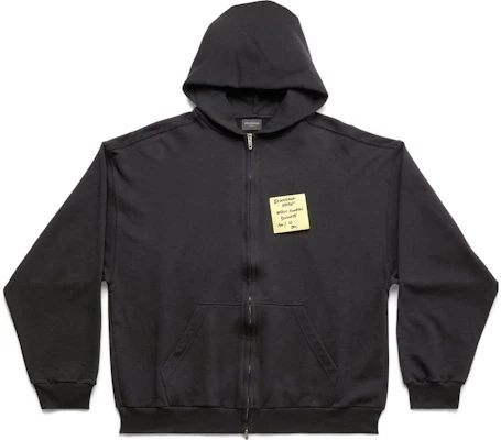 巴黎世家 SS23 黑色拉链连帽卫衣 男女同款 标准版型 744457TOVD31055 Order 巴黎世家 SS23 黑色拉链连帽卫衣 男女同款 标准版型 744457TOVD31055