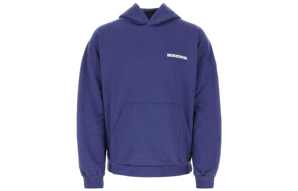 Balenciaga SS23 Blue  Letter Print Long Sleeve Pullover Hoodie 674986TNVB64388