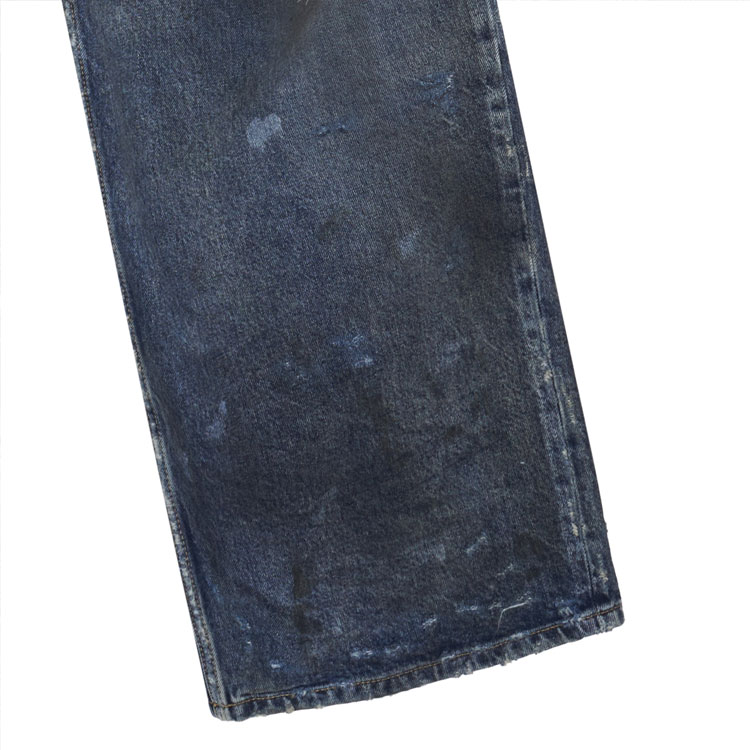 Details for 발렌시아가 SS23 블루 디스트로이드 버튼 루즈핏 유니섹스 데님 팬츠. 745213TNW014974