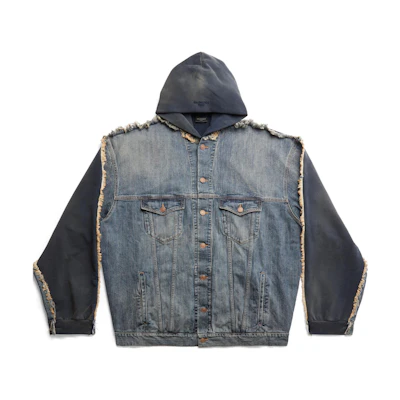 Balenciaga SS23 Blue Hooded Single-Breasted Loose Fit Jacket Unisex. 738737TNW654036