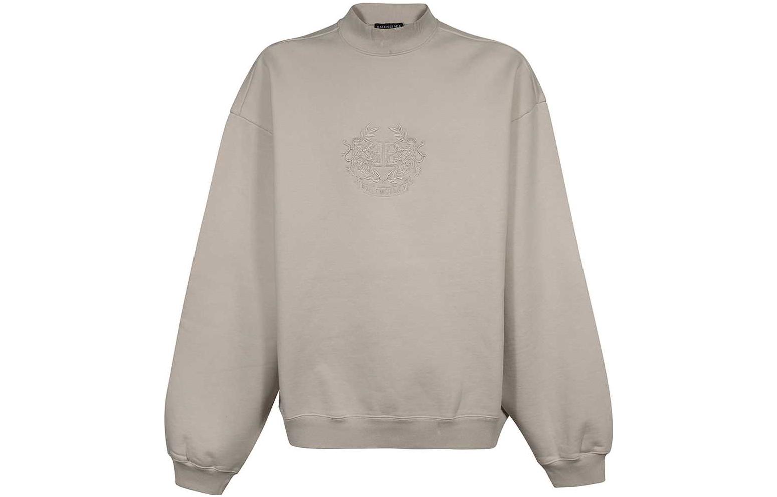 Balenciaga SS23 Brown Embroidered Logo High-Neck Loose-Fit Sweatshirt 656999-TKV74-2966