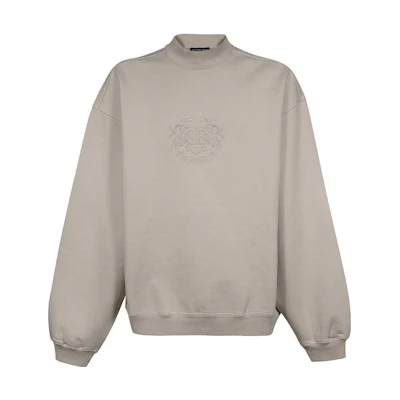 Balenciaga SS23 Brown Embroidered Logo High-Neck Loose-Fit Sweatshirt 656999-TKV74-2966
