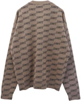 Lookbook Balenciaga SS23 Brown Logo Print Oversized Knit Sweater for Men. 733859T32539378