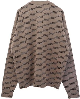 발렌시아가 SS23 브라운 로고 프린트 오버사이즈 니트 스웨터 남성용. 733859T32539378 Lookbook 발렌시아가 SS23 브라운 로고 프린트 오버사이즈 니트 스웨터 남성용. 733859T32539378