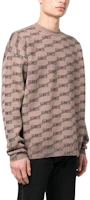 Purchase Balenciaga SS23 Brown Logo Print Oversized Knit Sweater for Men. 733859T32539378