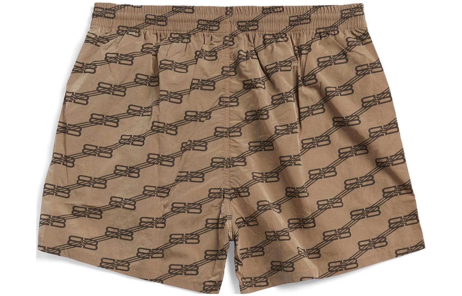 Lookbook Balenciaga SS23 Brown Monogram Print Straight-Leg Shorts for Men. 6983194C0B29764