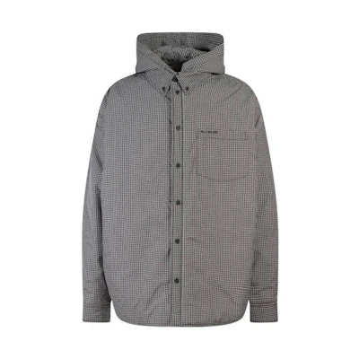 Balenciaga SS23 Checkered Full-Zip Hoodie Jacket Black/White Regular Fit Menswear 735662TNO781070