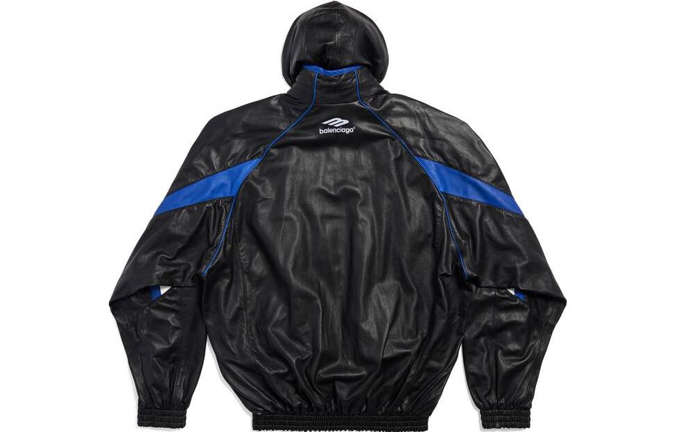 Lookbook Chaqueta Sudadera Balenciaga SS23 de Cuero Colorblock con Logo para Hombre. 697771TMS021972