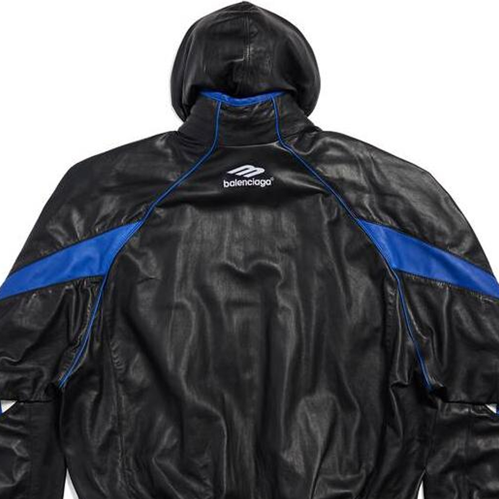 Cheap Chaqueta Sudadera Balenciaga SS23 de Cuero Colorblock con Logo para Hombre. 697771TMS021972