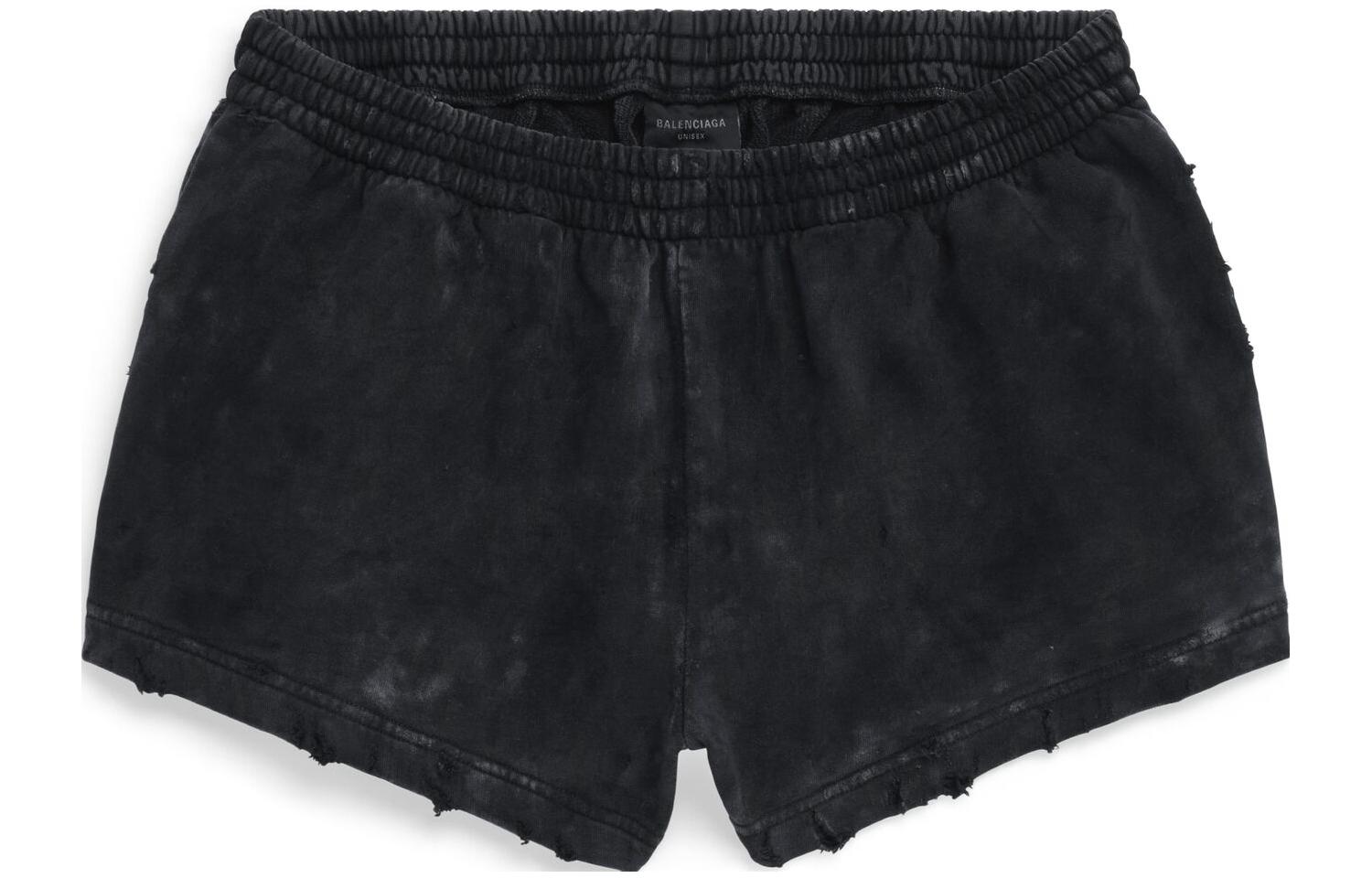Balenciaga SS23 Distressed Black Mid-Rise Straight Casual Shorts Unisex 744725TOVI41055 圖 2
