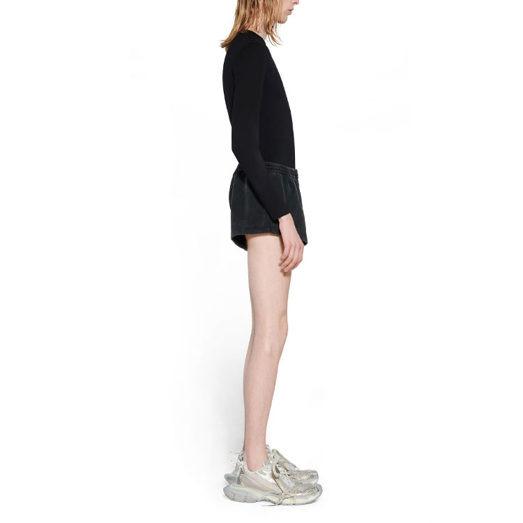 Balenciaga SS23 Distressed Black Mid-Rise Straight Casual Shorts Unisex 744725TOVI41055 圖 6