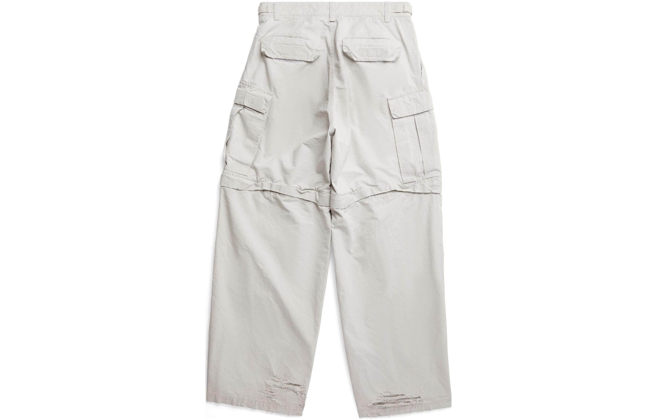 Balenciaga SS23 Distressed Hidden Zipper Relaxed Fit Pants White Men’s. 746493TKP271400