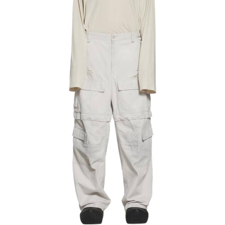 Details for Balenciaga SS23 Celana Putih Pria Distressed Hidden Zipper Relaxed Fit. 746493TKP271400