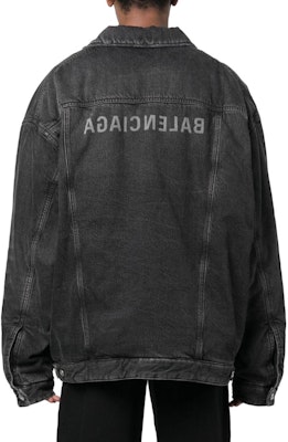 巴黎世家 SS23 男士宽松版型破洞Logo印花黑色牛仔夹克 735744TBP471270 Shop 巴黎世家 SS23 男士宽松版型破洞Logo印花黑色牛仔夹克 735744TBP471270