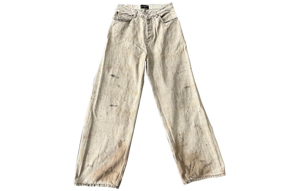 Balenciaga SS23 Distressed Mid-Rise Straight Jeans Regular Fit Men’s Off-White. 745248TOW715411 圖 2