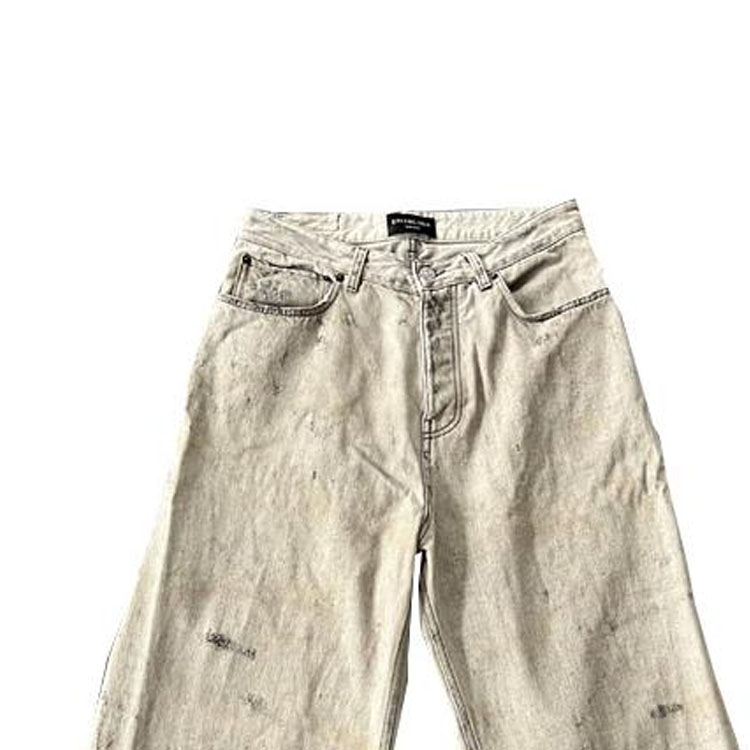 Balenciaga SS23 Distressed Mid-Rise Straight Jeans Regular Fit Men’s Off-White. 745248TOW715411 圖 4