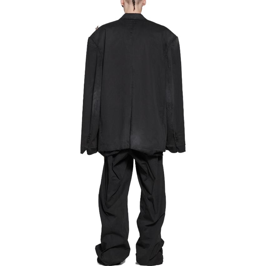 Shop 巴黎世家 SS23 男士黑色單排扣破壞風水鑽別針西裝外套 746409TBP011000