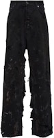Balenciaga SS23 Distressed Straight-Leg Jeans Unisex Black Loose Fit Denim. 745248TNW111700 Balenciaga SS23 Distressed Straight-Leg Jeans Unisex Black Loose Fit Denim. 745248TNW111700