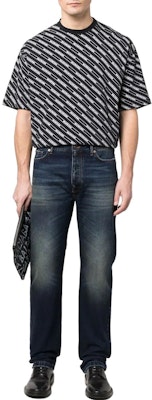 발렌시아가 SS23 페이디드 스트레이트 데님 진 유니섹스 딥 블루. 681707TJW754021 Shop 발렌시아가 SS23 페이디드 스트레이트 데님 진 유니섹스 딥 블루. 681707TJW754021