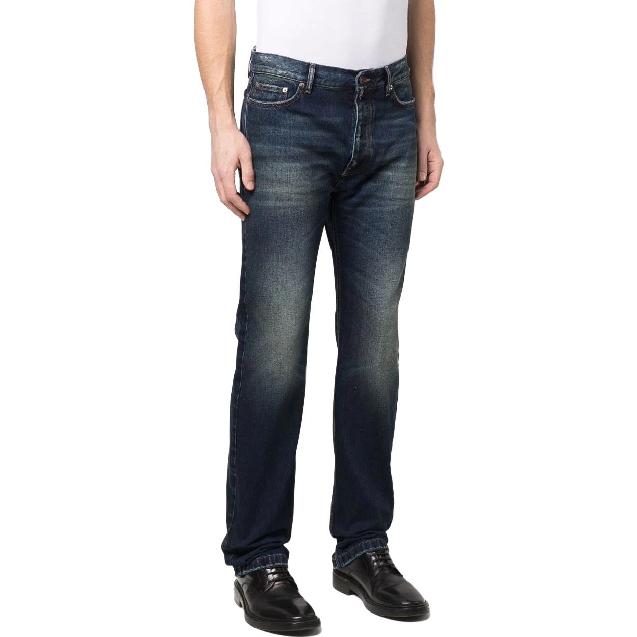 Purchase 발렌시아가 SS23 페이디드 스트레이트 데님 진 유니섹스 딥 블루. 681707TJW754021