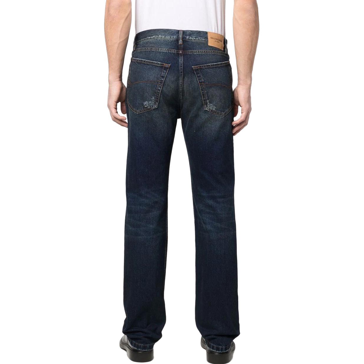 Details for 발렌시아가 SS23 페이디드 스트레이트 데님 진 유니섹스 딥 블루. 681707TJW754021