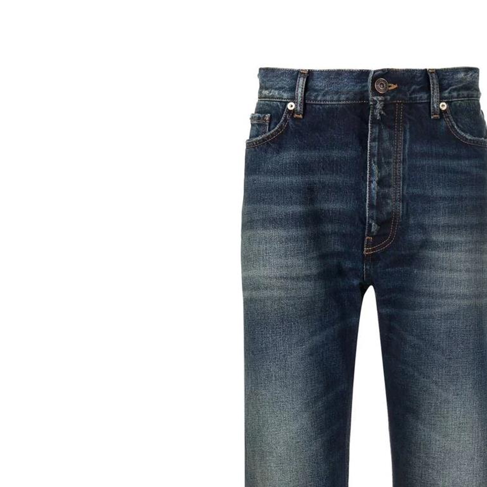 Sizing 발렌시아가 SS23 페이디드 스트레이트 데님 진 유니섹스 딥 블루. 681707TJW754021