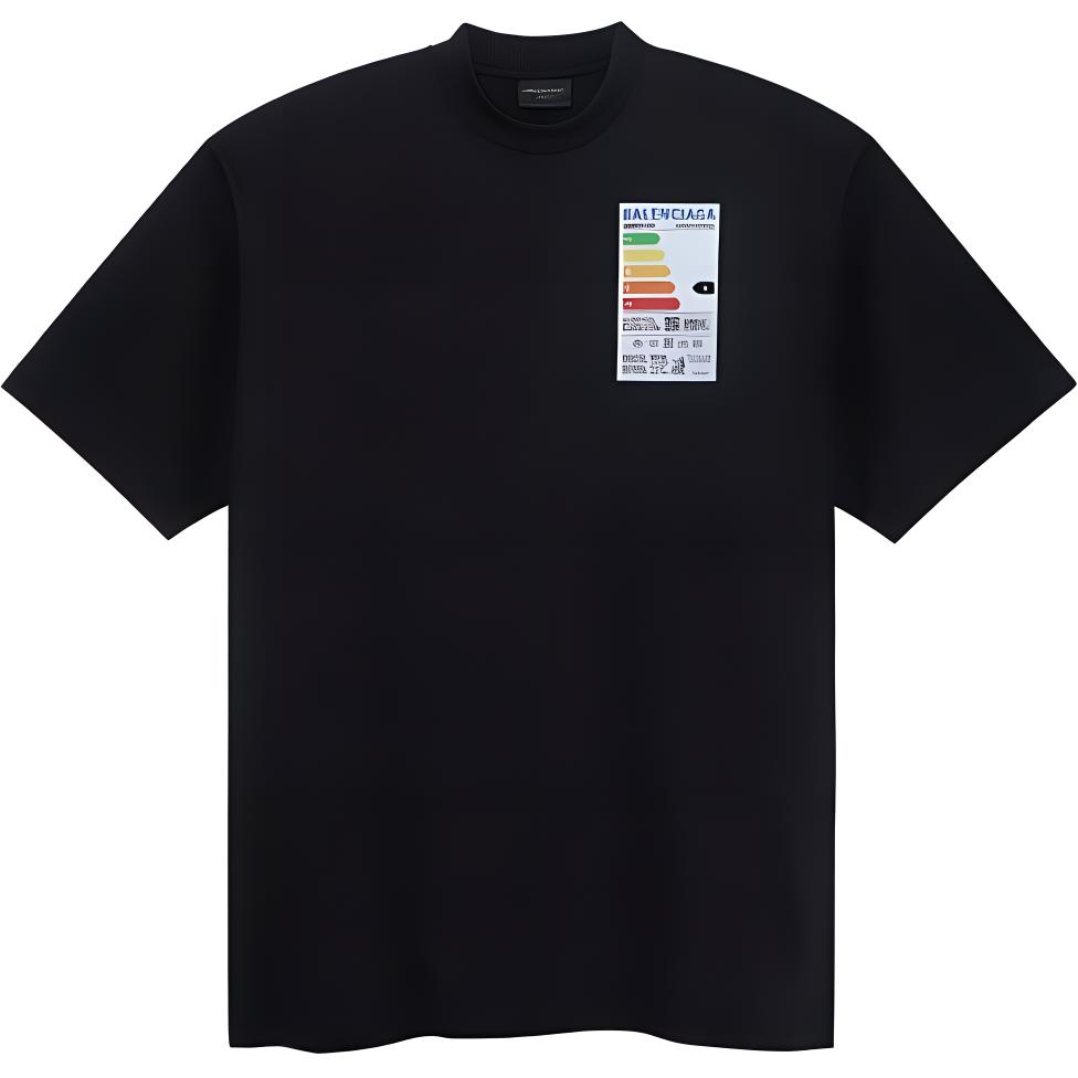 Buy Balenciaga SS23 Geometric Print Logo Oversized Black T-Shirt for Men. 739784TOVD71055
