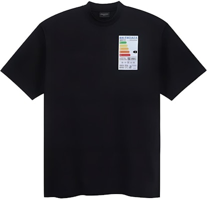 Balenciaga SS23 Geometric Print Logo Oversized Black T-Shirt for Men. 739784TOVD71055 Buy Balenciaga SS23 Geometric Print Logo Oversized Black T-Shirt for Men. 739784TOVD71055