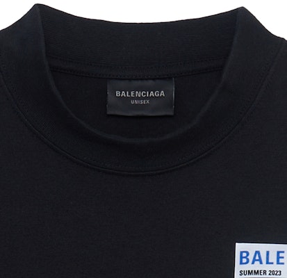 Balenciaga SS23 Geometric Print Logo Oversized Black T-Shirt for Men. 739784TOVD71055 Shop Balenciaga SS23 Geometric Print Logo Oversized Black T-Shirt for Men. 739784TOVD71055