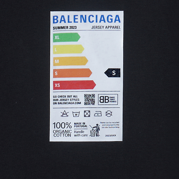 Purchase Balenciaga SS23 Geometric Print Logo Oversized Black T-Shirt for Men. 739784TOVD71055