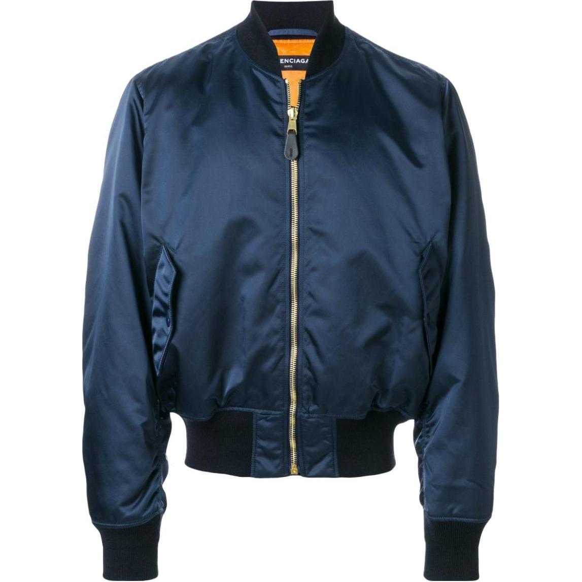 Balenciaga SS23 Glossy Blue Aviator Jacket for Men 508518-TSD23-4140