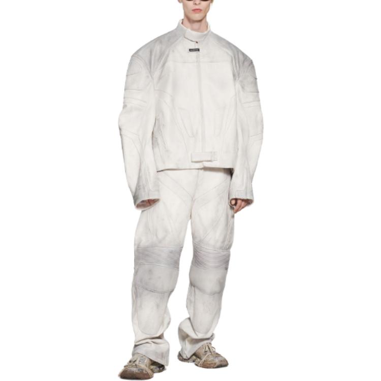 Balenciaga SS23 Glossy White Stand Collar Loose Fit Jacket for Men 744983TOS149012 圖 3