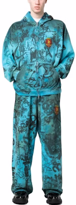 발렌시아가 SS23 그래피티 후드 집업 후디 레귤러 핏 블루 744457TOVA84900 Shop 발렌시아가 SS23 그래피티 후드 집업 후디 레귤러 핏 블루 744457TOVA84900